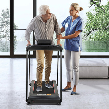 2.5 HP Walking Treadmill with Long Handrails for Seniors, Black Treadmills at Gallery Canada