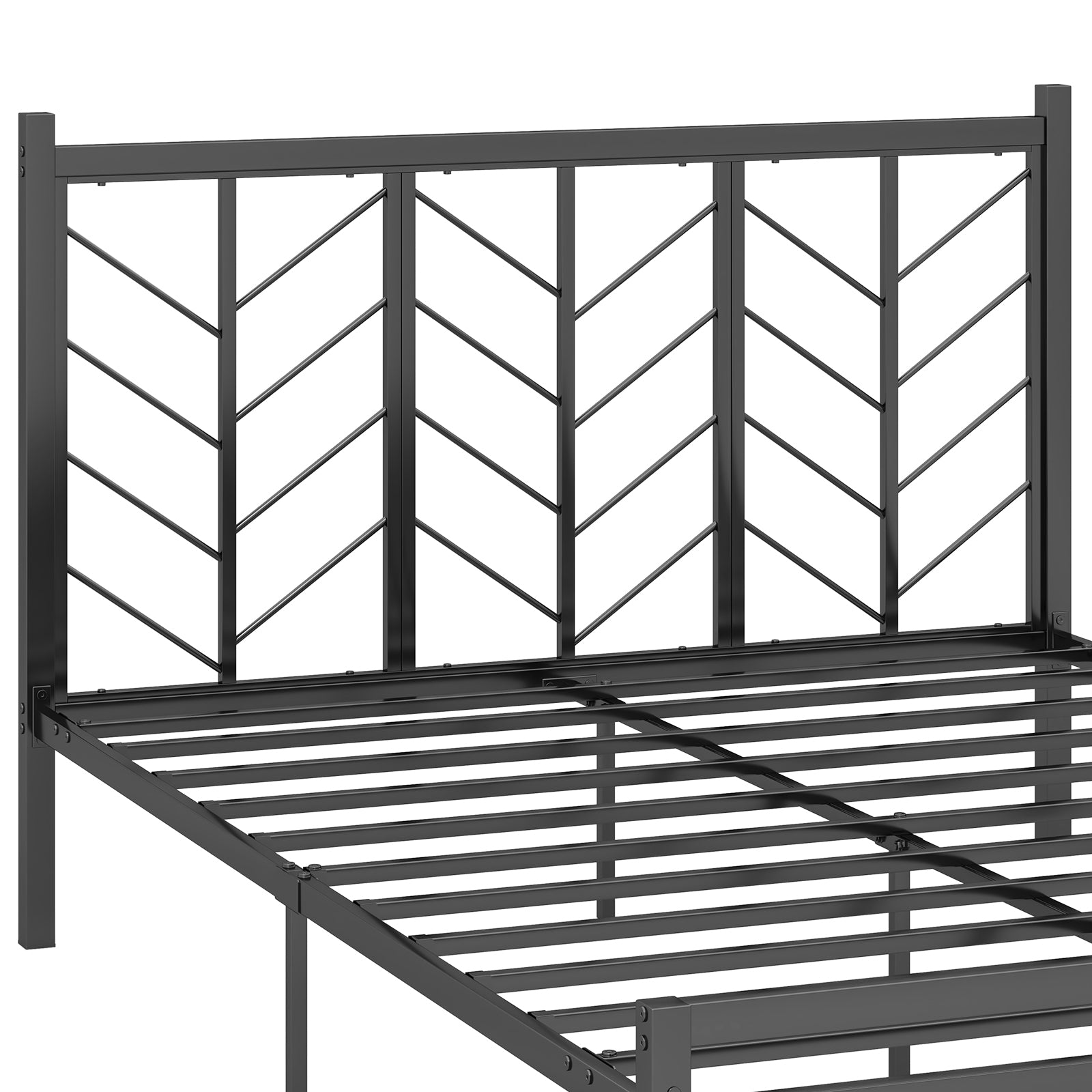 Queen Size Platform Bed with Headboard and Metal Frame-Queen Size, Black Simple Bed Frame at Gallery Canada