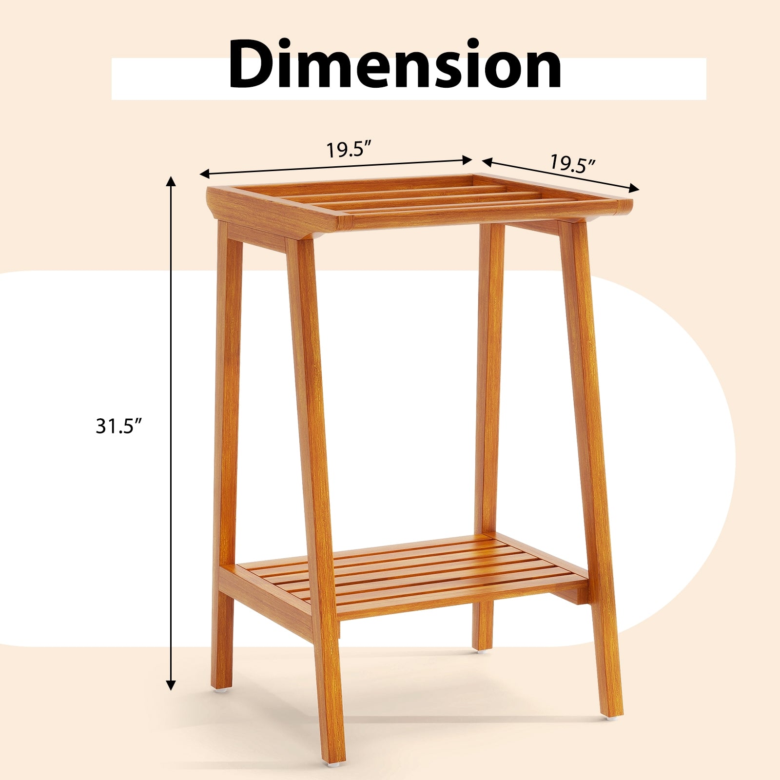 Freestanding Towel Rack with Storage Shelf for Bathroom, Natural Towel Racks at Gallery Canada