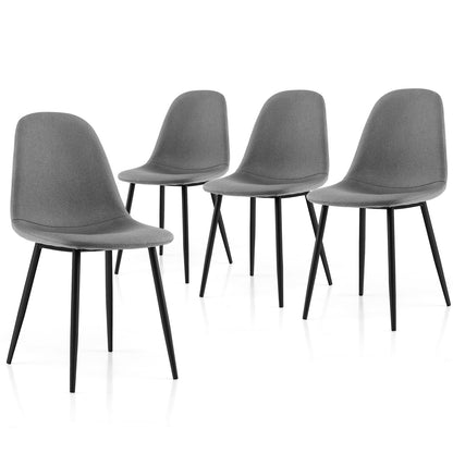 Dining Chairs Set of 4 with Black Metal Legs, Gray Dining Chairs Gray at Gallery Canada