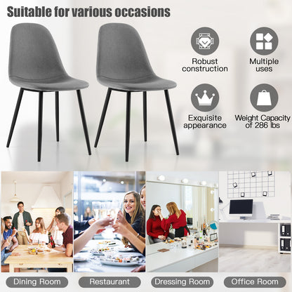 Dining Chairs Set of 4 with Black Metal Legs, Gray Dining Chairs at Gallery Canada