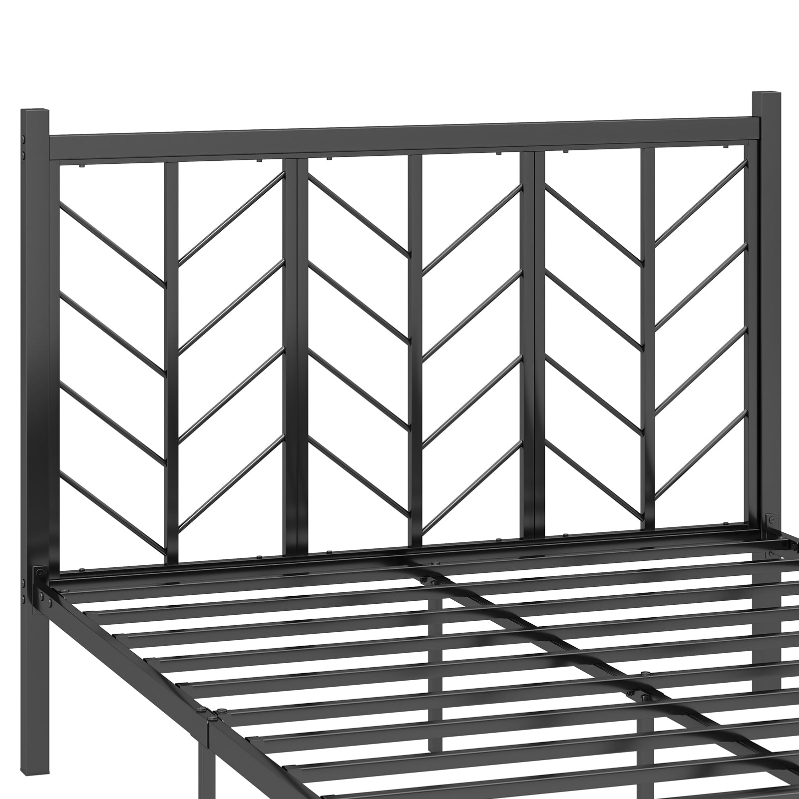 Full Size Platform Bed with Headboard and Metal Frame-Full Size, Black Simple Bed Frame at Gallery Canada