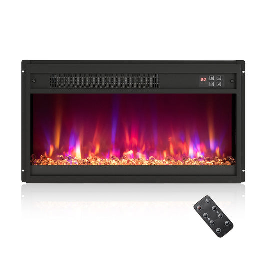 18/23/26 Inch 1500W Electric Fireplace Insert with Remote Control-23 inches, Black Fireplaces Black - 23 Inch at Gallery Canada