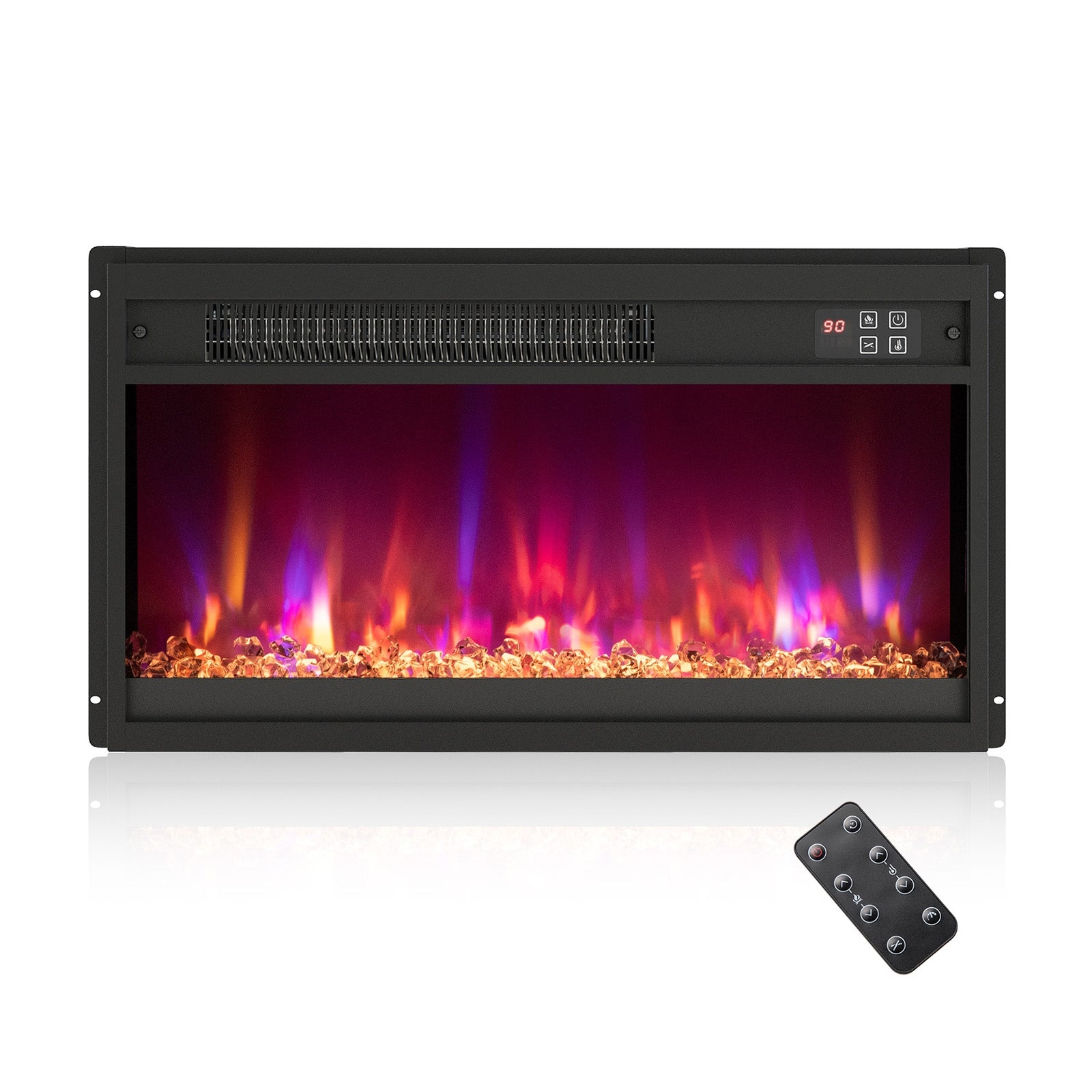 23 Inch 1500W Electric Fireplace Insert, Remote Control, Black Fireplaces at Gallery Canada