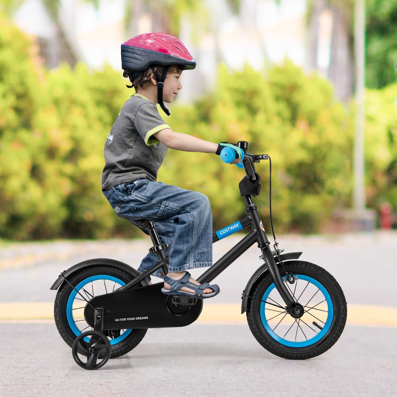 Kids Bike with Adjustable Handlebar and Saddle Black-12 Inches, Black Kids Bike at Gallery Canada