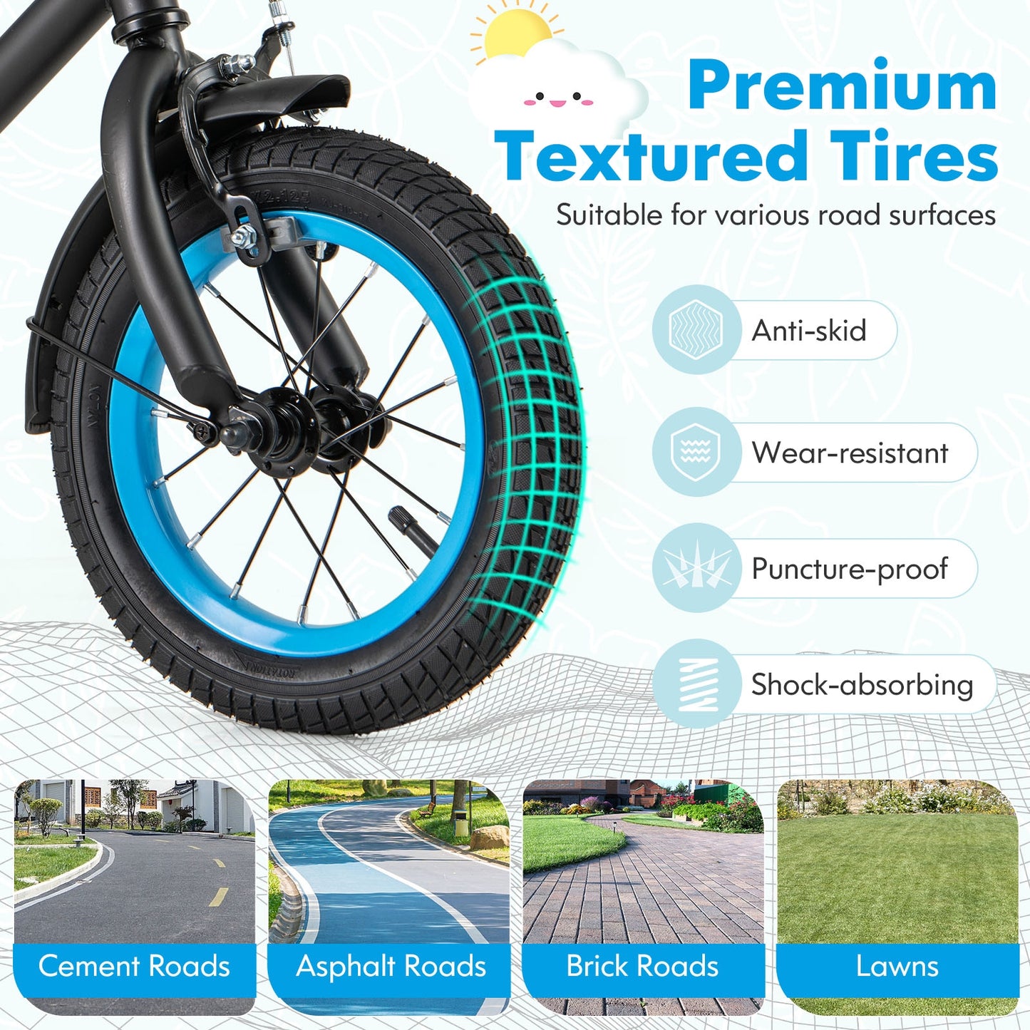 Kids Bike with Adjustable Handlebar and Saddle Black-12 Inches, Black Kids Bike at Gallery Canada