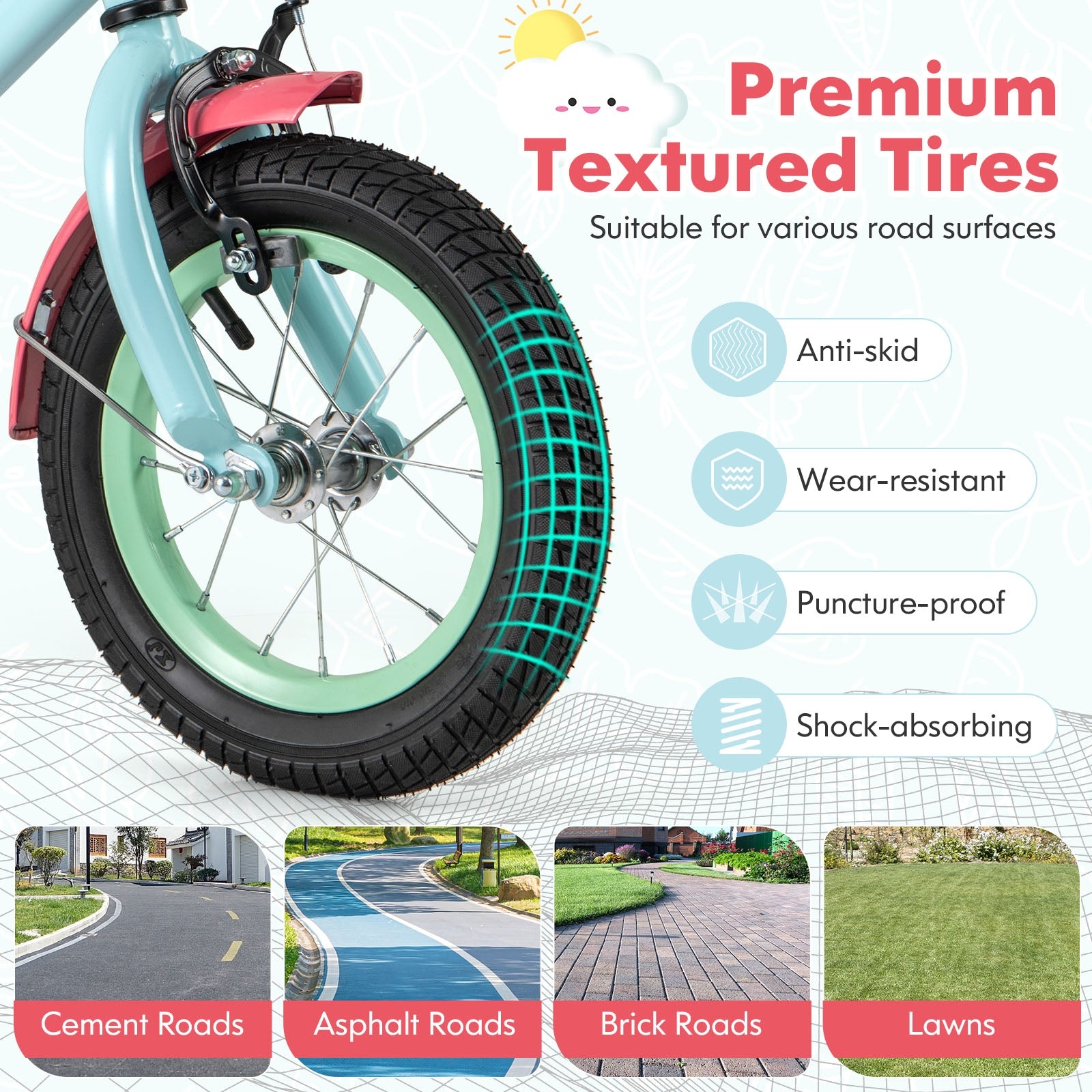 Kids Bike with Adjustable Handlebar and Saddle Blue-12 Inches, Blue Kids Bike at Gallery Canada