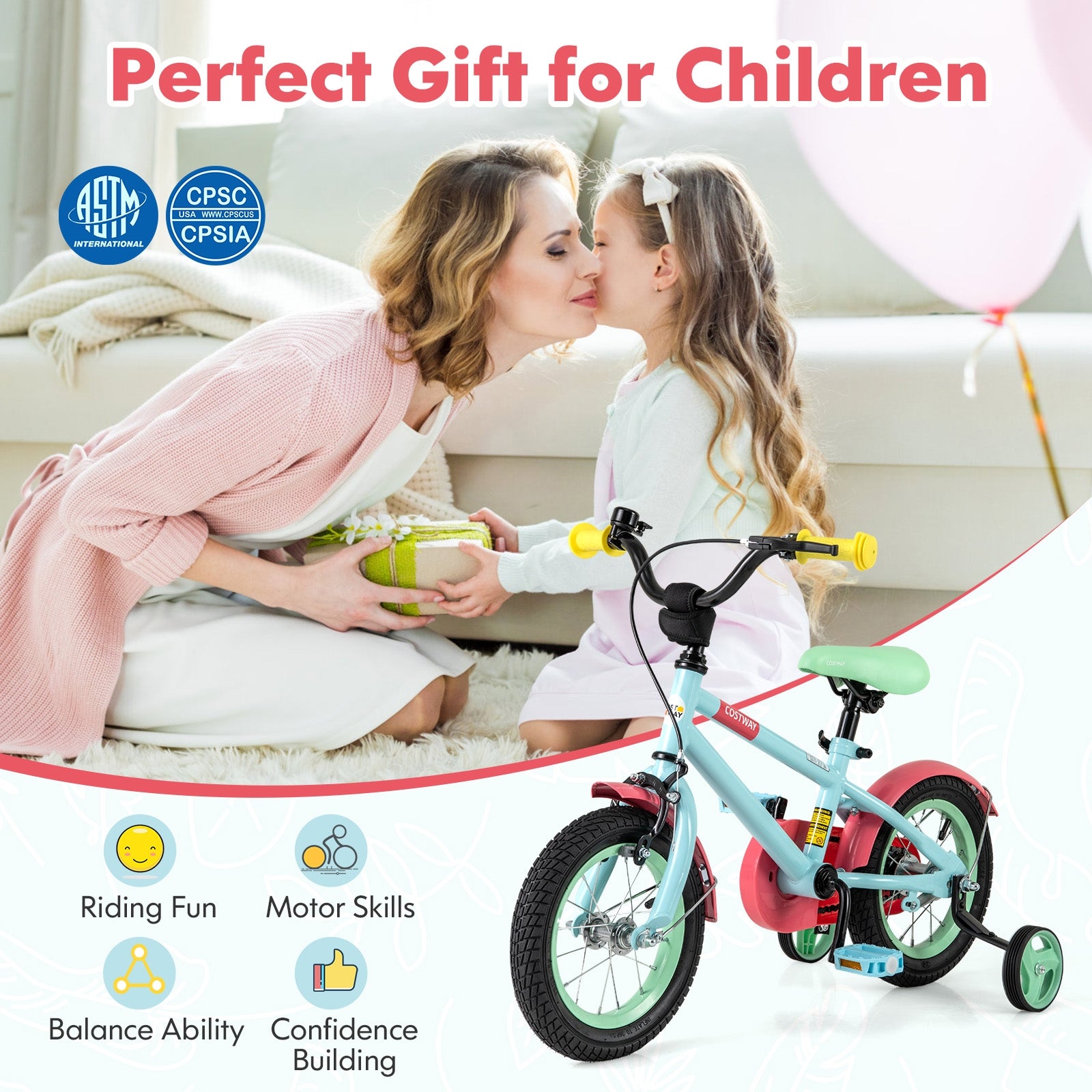 Kids Bike with Adjustable Handlebar and Saddle Blue-12 Inches, Blue Kids Bike at Gallery Canada