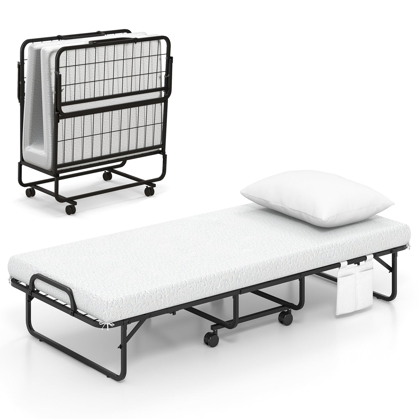 Cot Size Folding Bed with Memory Foam Mattress and Pillow Folding Beds at Gallery Canada