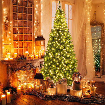 8 FT Corner Artificial Christmas Tree, 1137 Branch Tips, 360 Warm White LED Lights, Green Christmas Tree at Gallery Canada