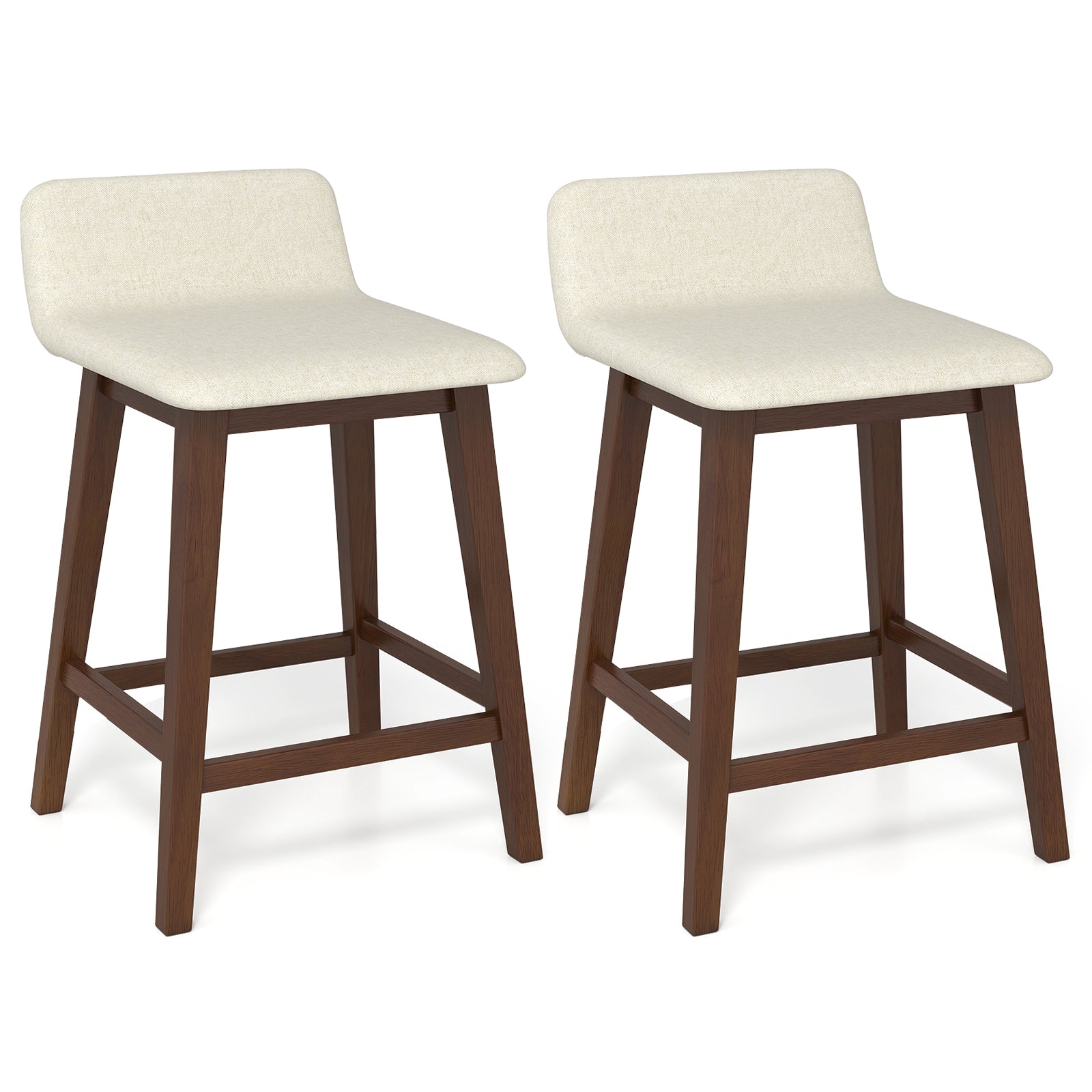 24 Inch Counter Height Bar Stools, Set of 2, Low Back, Brown Bar Stools at Gallery Canada