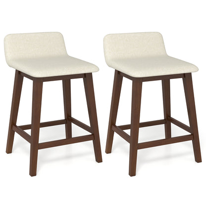 24 Inch Counter Height Bar Stools, Set of 2, Low Back, Brown Bar Stools at Gallery Canada