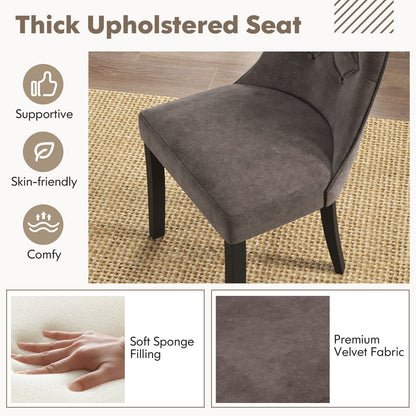 Tufted Dining Chairs, Set of 2, High Backrest, Padded Seat, Gray Dining Chairs at Gallery Canada