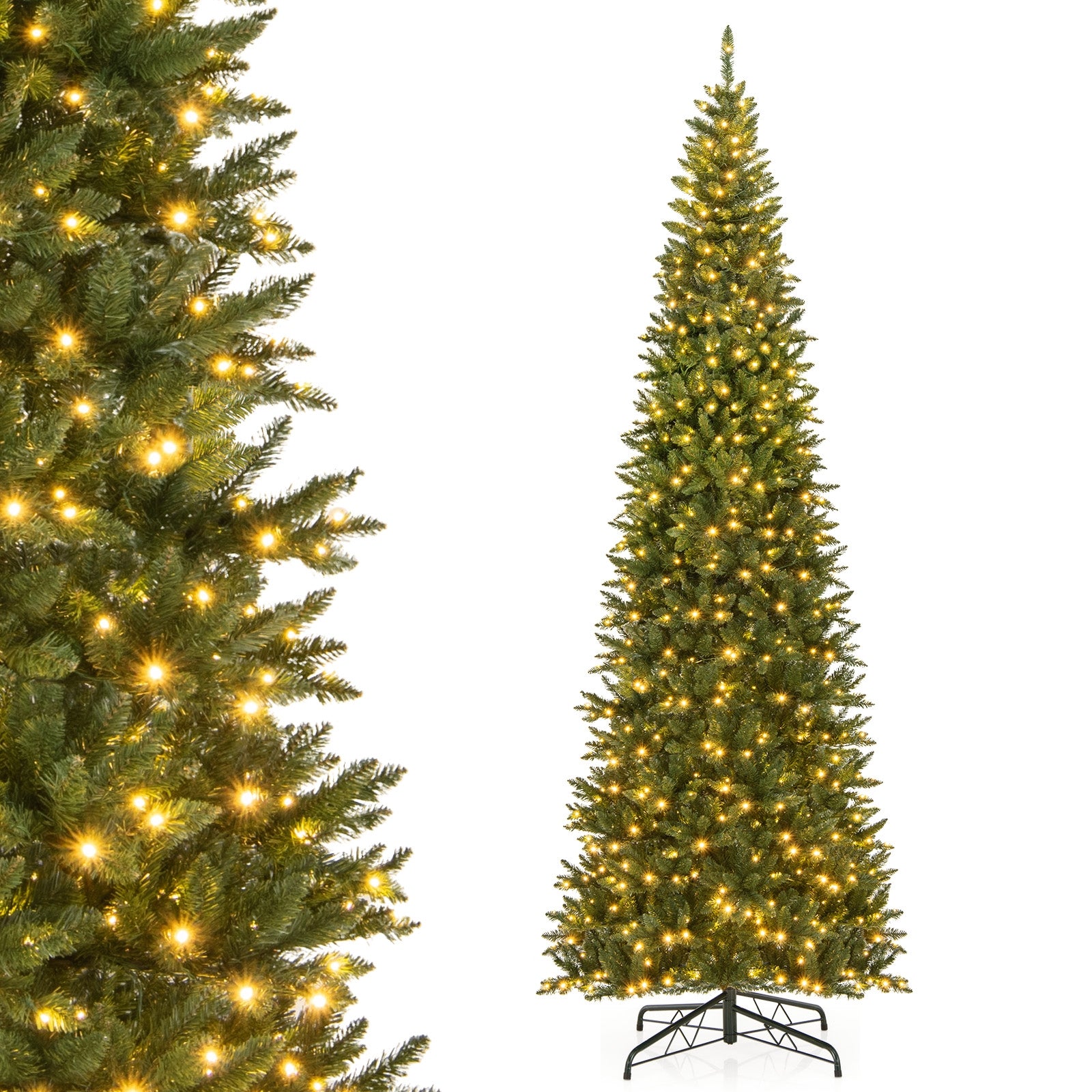 12 Ft Artificial Christmas Tree, 800 Warm White LED Lights, Green Christmas Tree at Gallery Canada