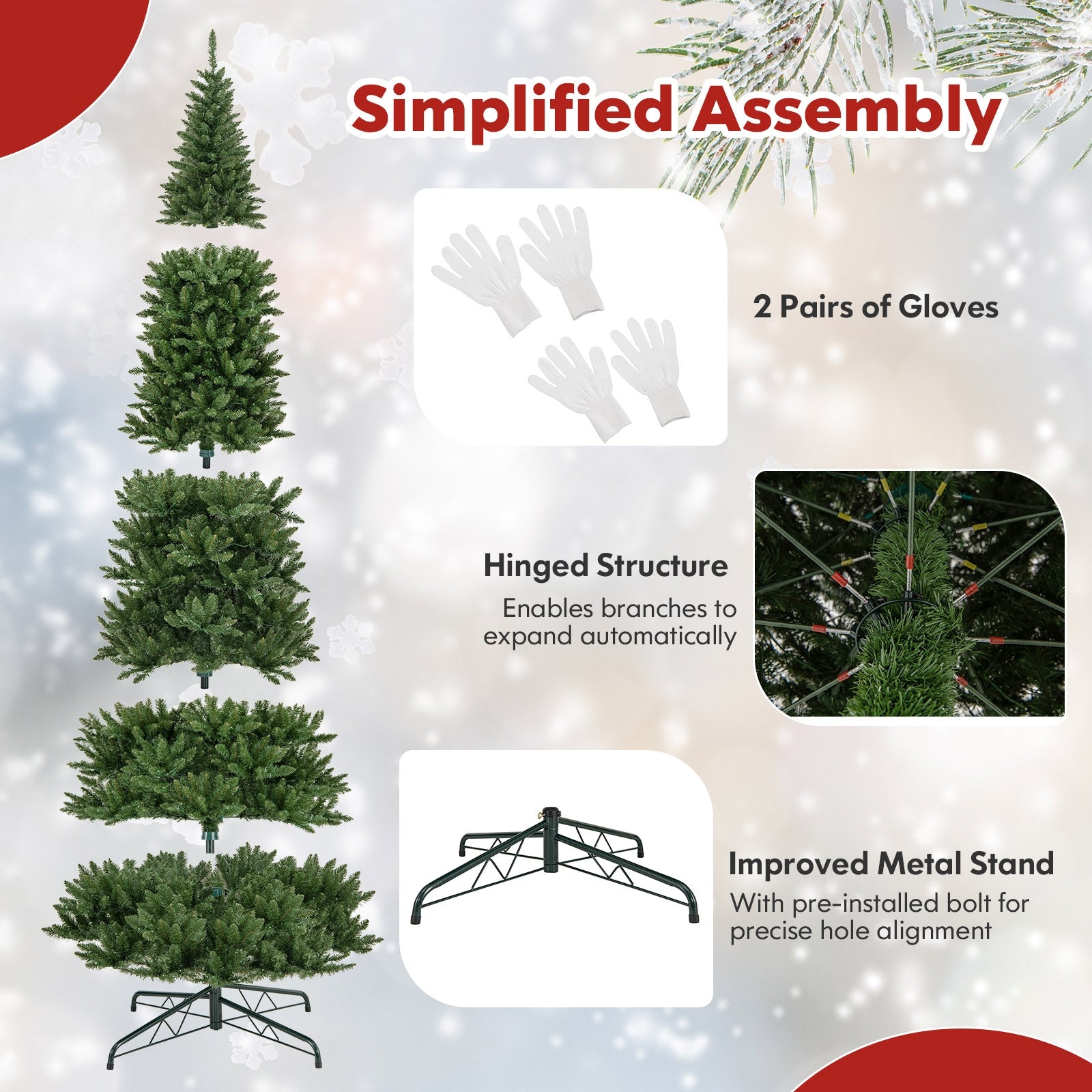 12 Ft Artificial Christmas Tree, 800 Warm White LED Lights, Green Christmas Tree at Gallery Canada