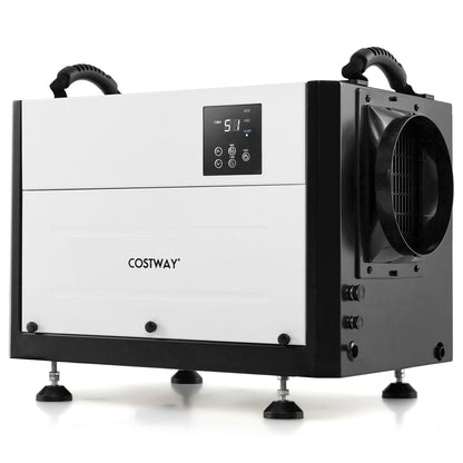 124 Pint Crawl Space Dehumidifier with 3 Modes and 24H Timer, White Dehumidifiers White at Gallery Canada