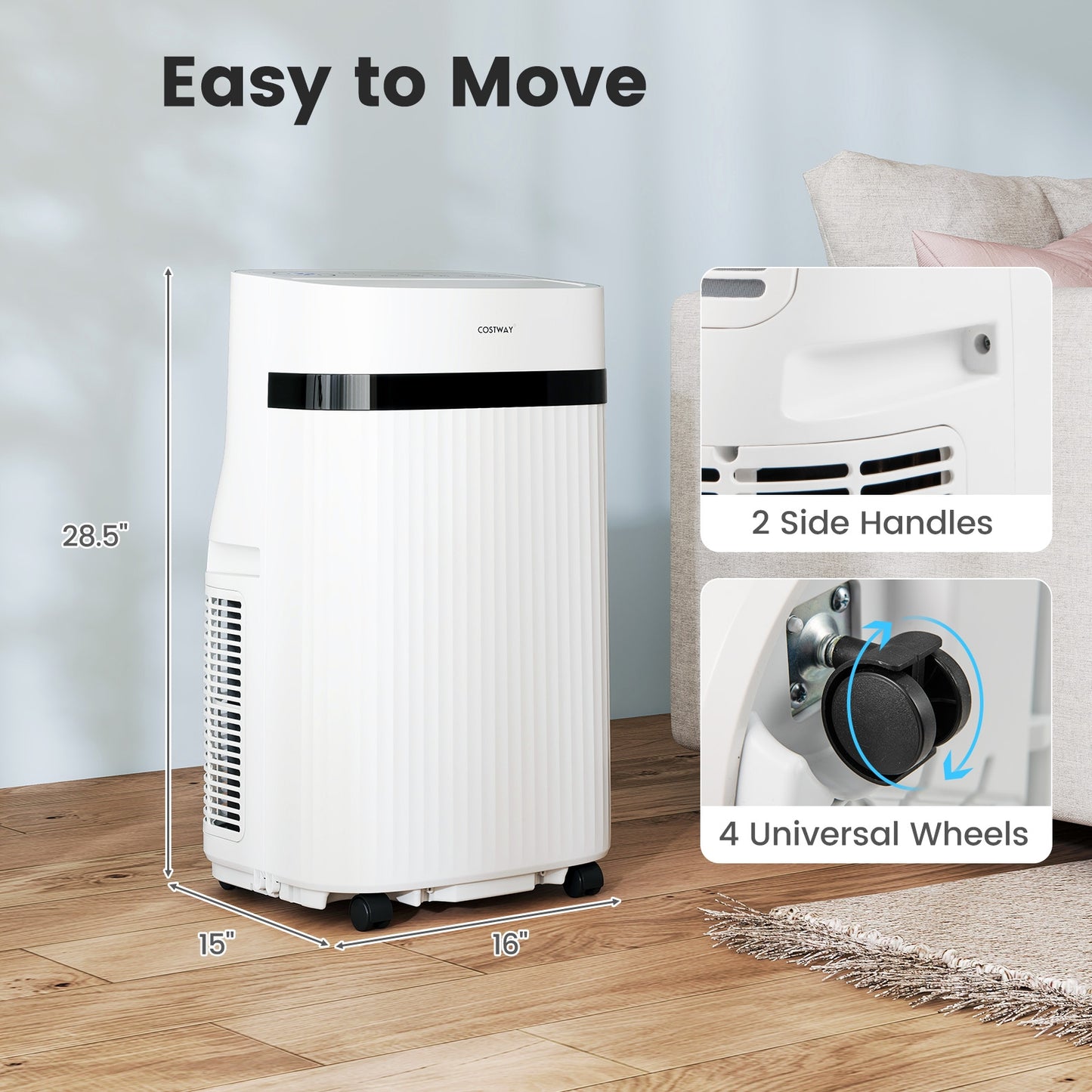 12000 BTU Portable Air Conditioner 3 in 1 Energy-saving with Fan and Dehumidifier, White Portable Air Conditioners at Gallery Canada