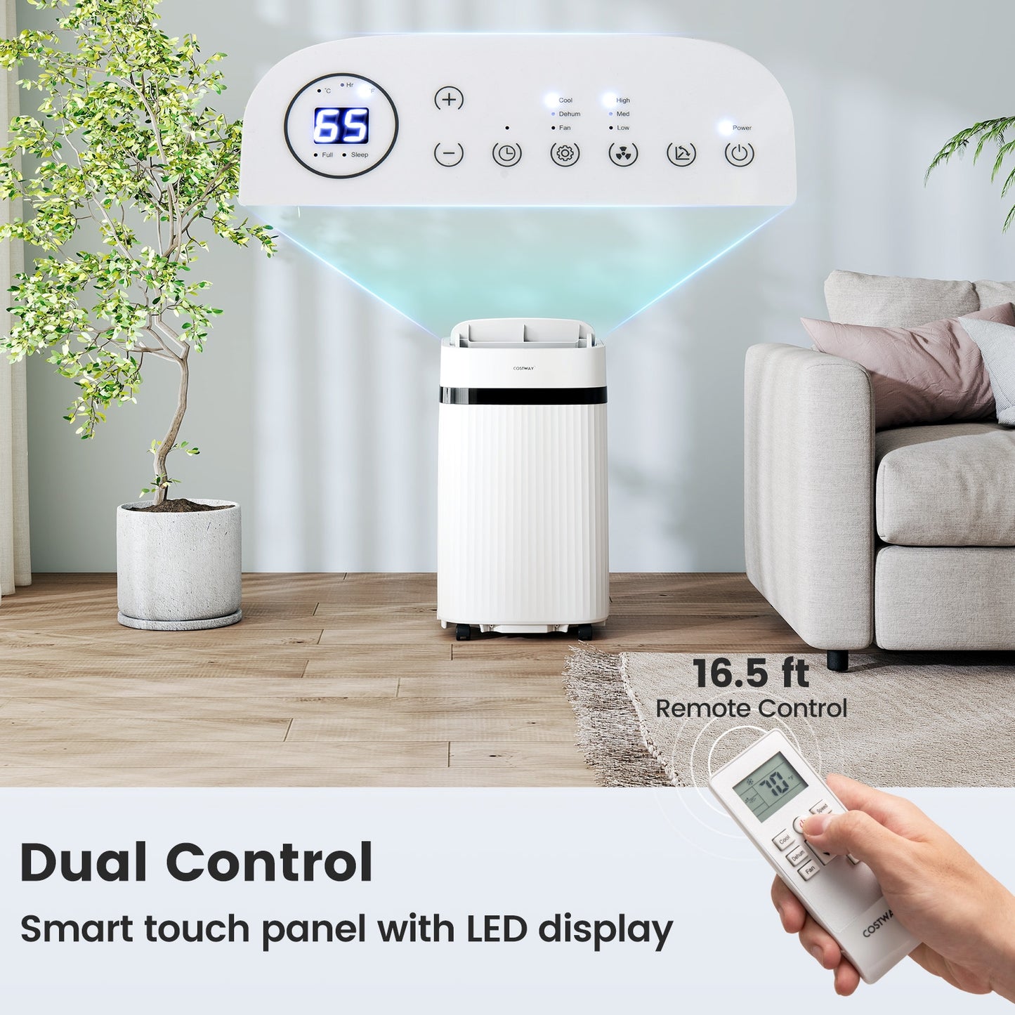 12000 BTU Portable Air Conditioner 3 in 1 Energy-saving with Fan and Dehumidifier, White Portable Air Conditioners at Gallery Canada