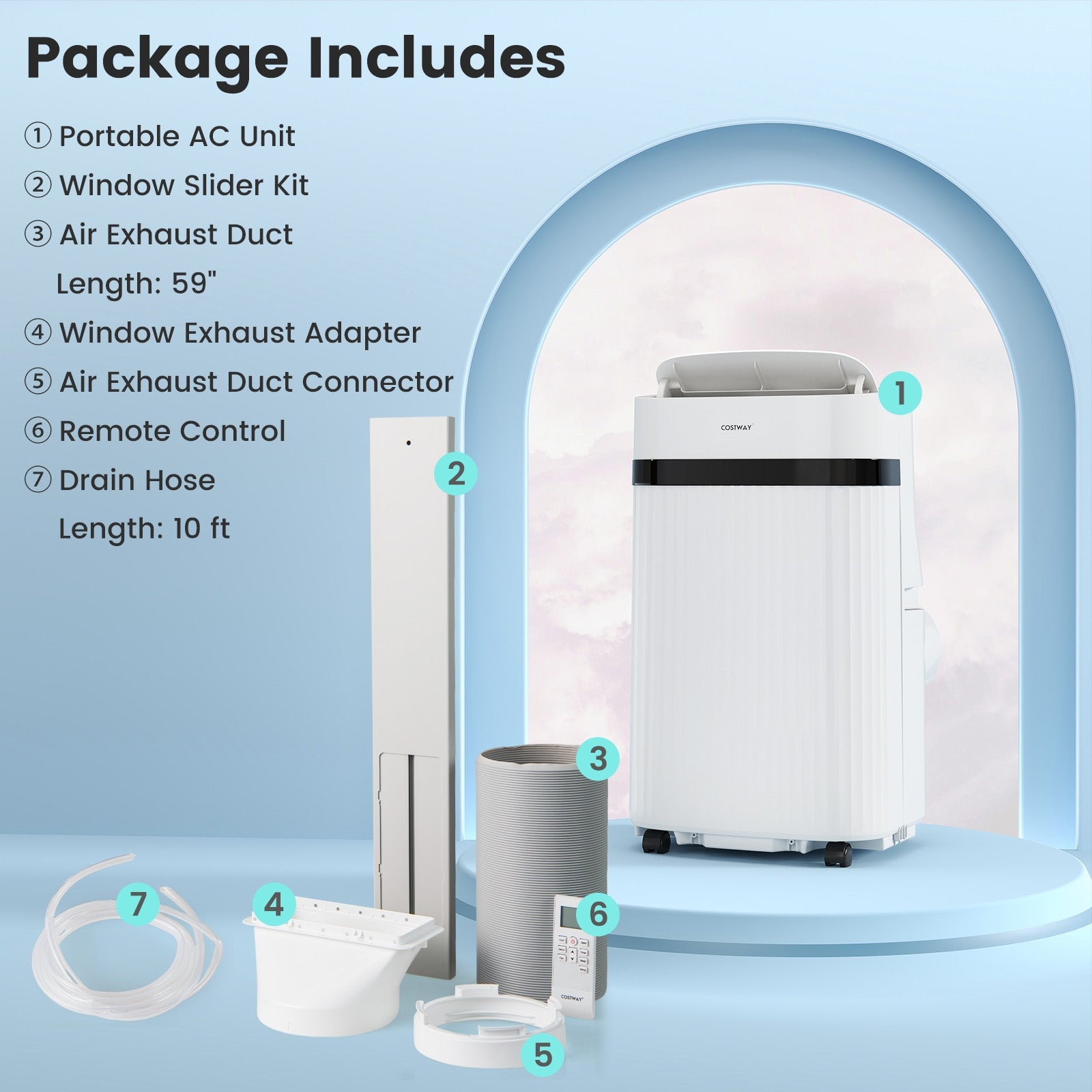 12000 BTU Portable Air Conditioner 3 in 1 Energy-saving with Fan and Dehumidifier, White Portable Air Conditioners at Gallery Canada