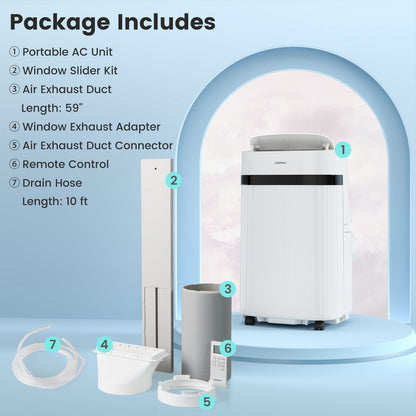 12000 BTU Portable Air Conditioner 3 in 1 Energy-saving with Fan and Dehumidifier, White Portable Air Conditioners at Gallery Canada