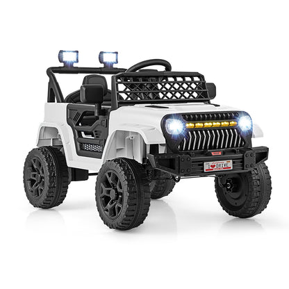 12V Kids Ride On Truck Car, With Remote And Music, White Powered Ride On Toys White at Gallery Canada