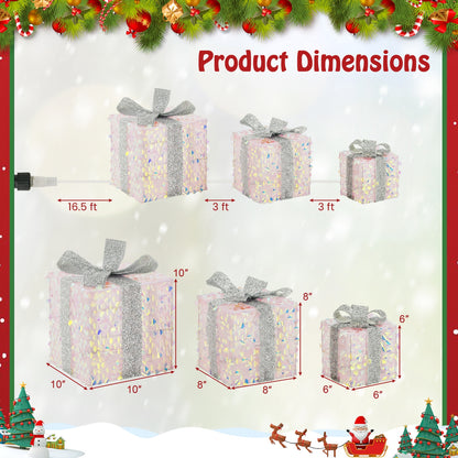 Christmas Lighted Gift Boxes, Pre-Lit 90 LED, White Christmas Decor & Accessories at Gallery Canada