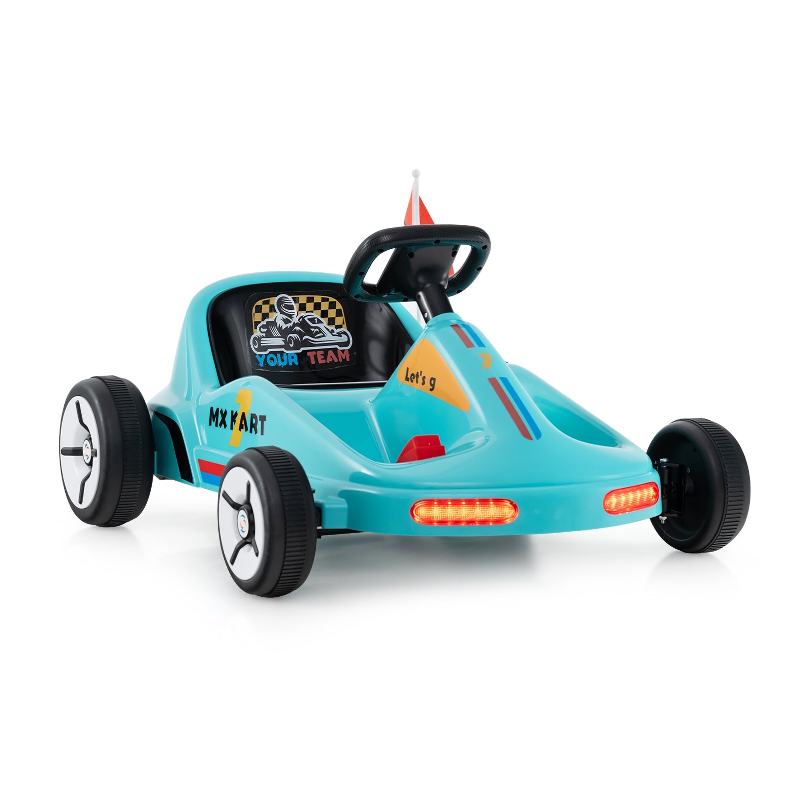 12V Electric Go Kart, Kids Race Toy, Remote Control, Music, Blue Powered Ride On Toys at Gallery Canada
