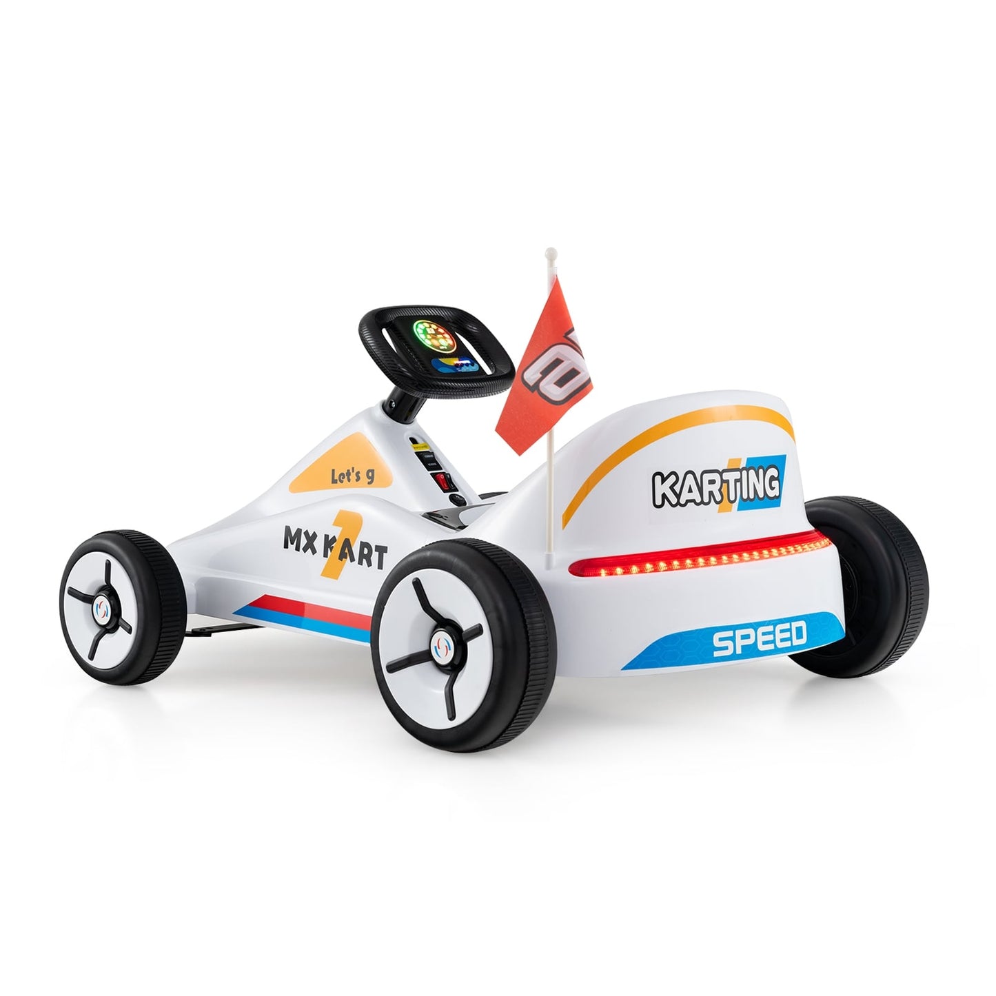 12V Electric Go Kart For Kids, Remote Control, Music, White Powered Ride On Toys at Gallery Canada