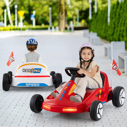 12V Electric Go Kart For Kids, With Remote Control And Music, Red Powered Ride On Toys at Gallery Canada