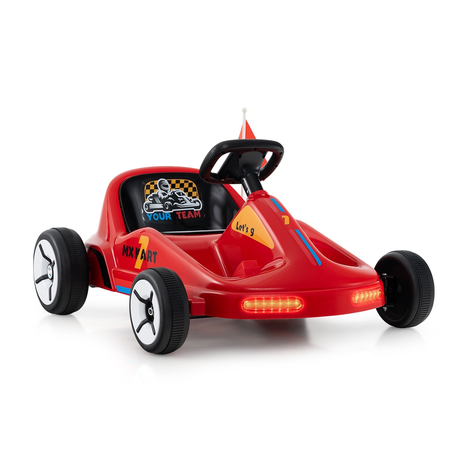 12V Electric Go Kart For Kids, With Remote Control And Music, Red Powered Ride On Toys Red at Gallery Canada