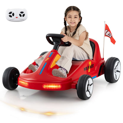 12V Electric Go Kart For Kids, With Remote Control And Music, Red Powered Ride On Toys at Gallery Canada