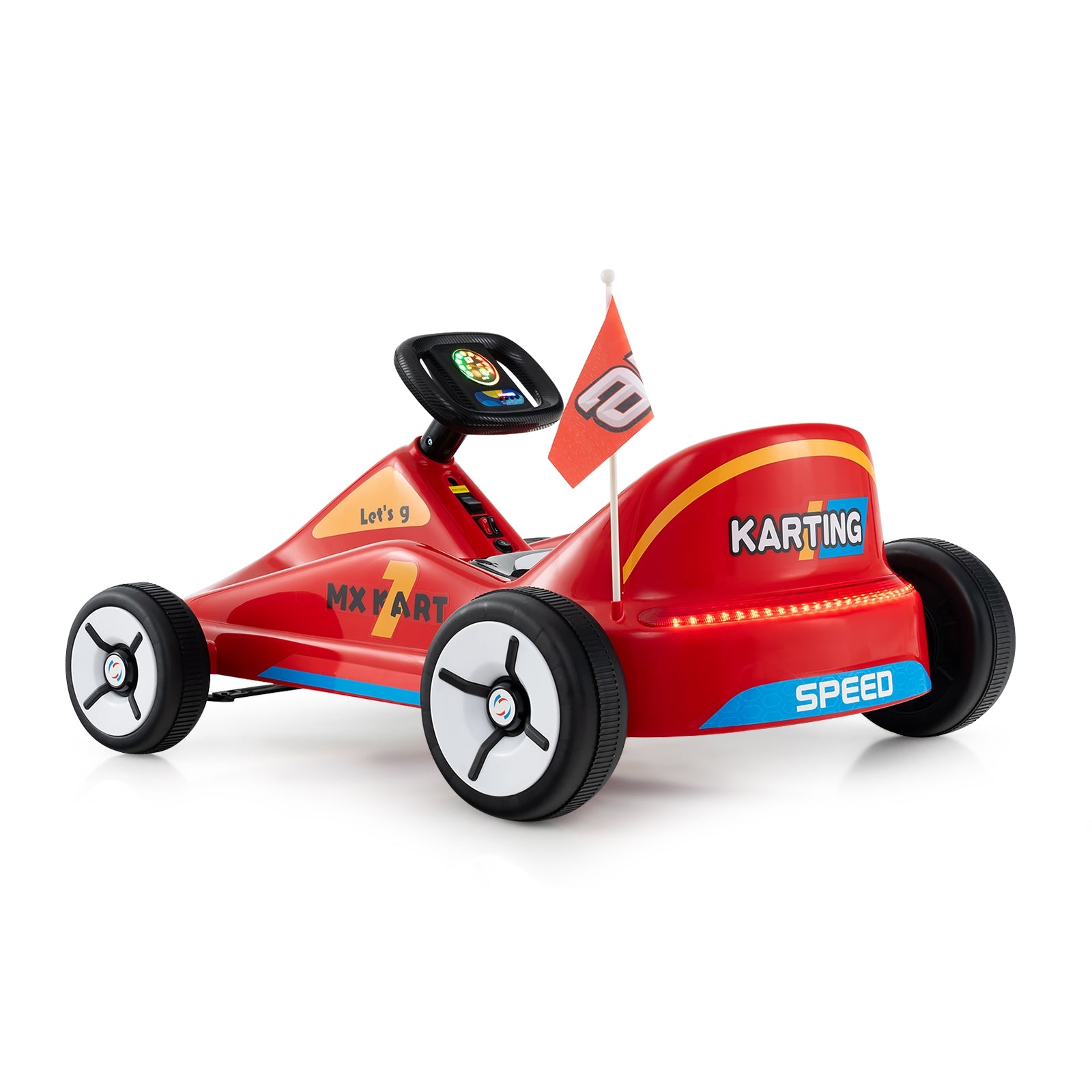 12V Electric Go Kart For Kids, With Remote Control And Music, Red Powered Ride On Toys at Gallery Canada