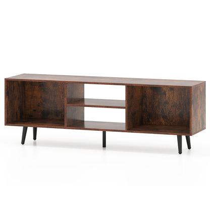 47.5 Inch TV Stand For 55-Inch TV, Metal Legs, Rustic Brown Entertainment Centers & TV Stands Rustic Brown at Gallery Canada