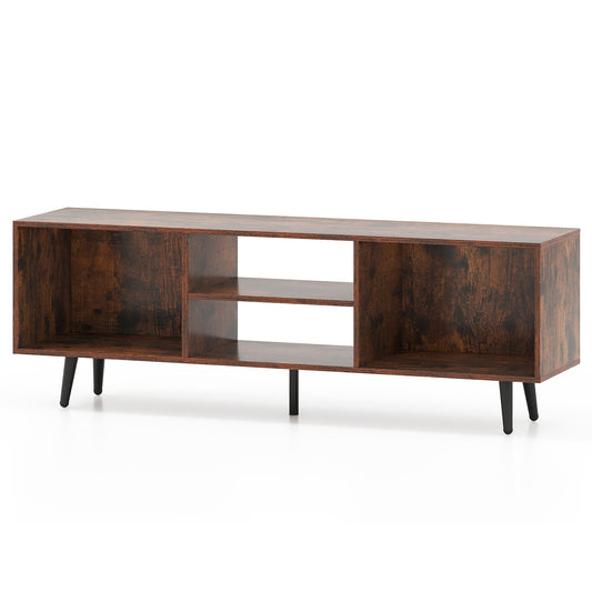 47.5 Inch TV Stand For 55-Inch TV, Metal Legs, Rustic Brown Entertainment Centers & TV Stands Rustic Brown at Gallery Canada