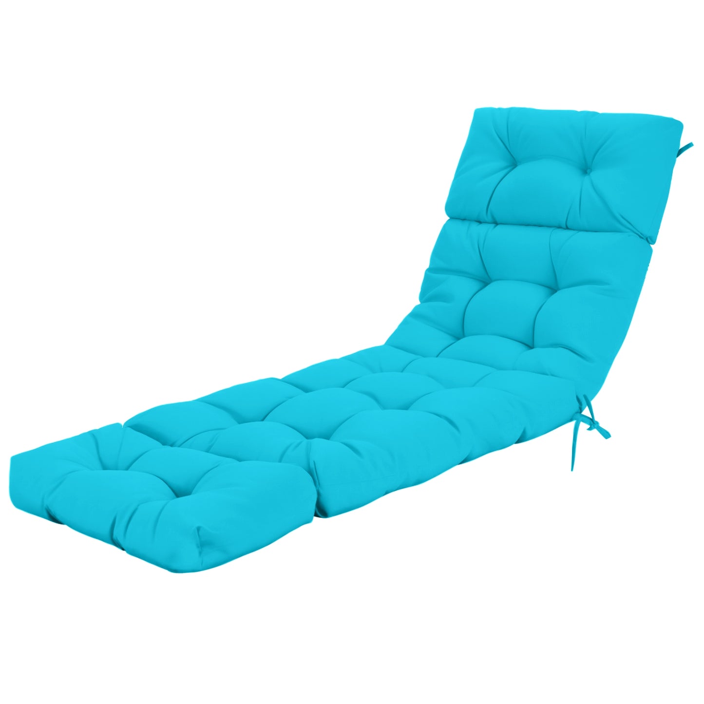 Outdoor Lounge Chaise Cushion with String Ties for Garden Poolside, Green Outdoor Chaise Lounges Green at Gallery Canada
