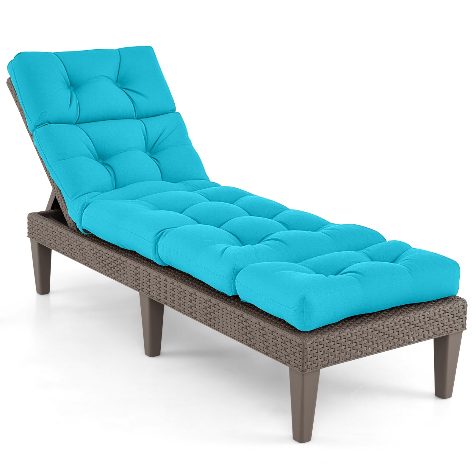 Outdoor Lounge Chaise Cushion with String Ties for Garden Poolside, Green Outdoor Chaise Lounges at Gallery Canada