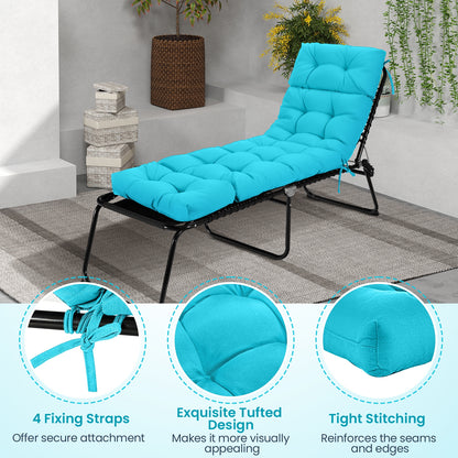 Outdoor Lounge Chaise Cushion with String Ties for Garden Poolside, Green Outdoor Chaise Lounges at Gallery Canada