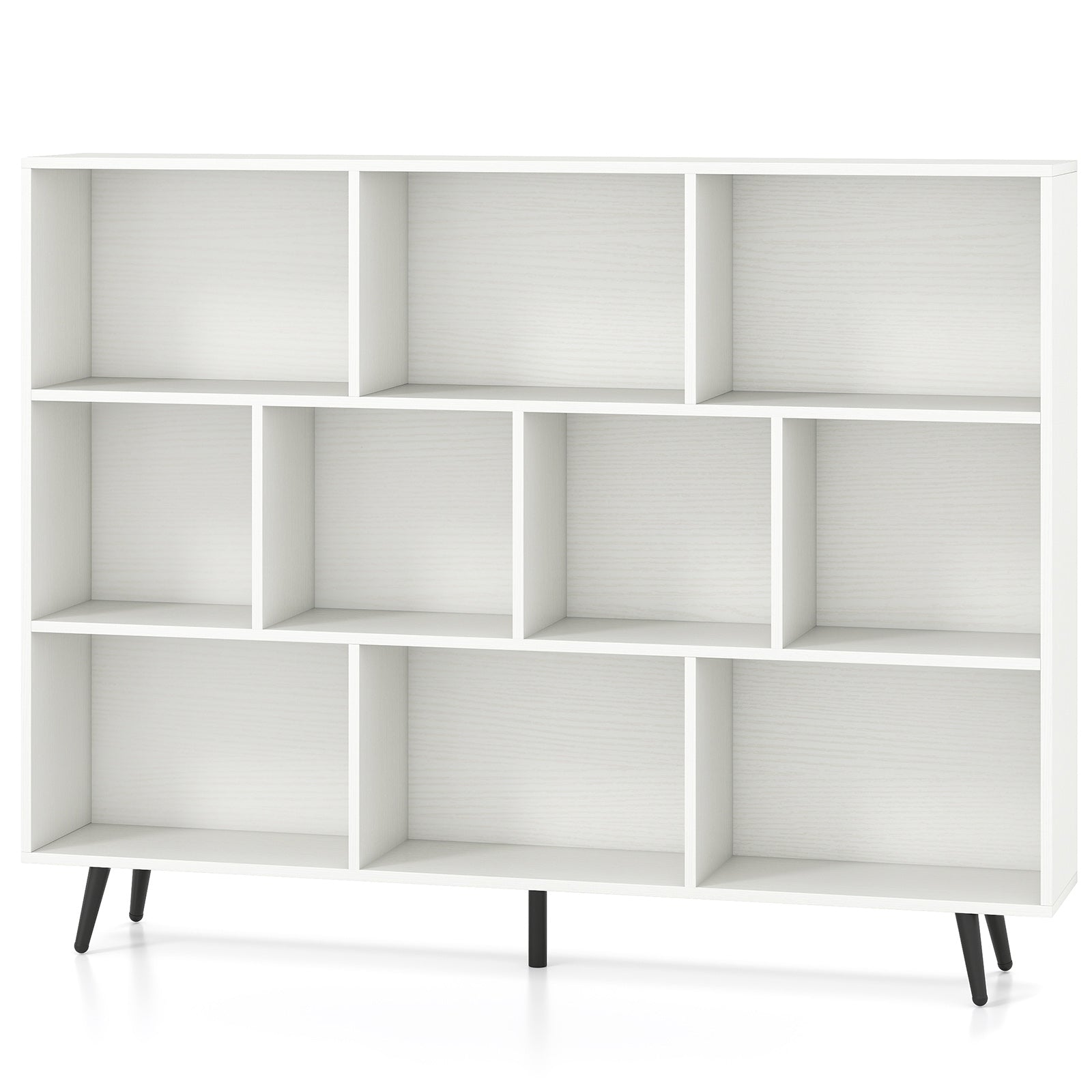 8/10-Cube Bookcase with 5 Tapered Metal Legs, Off White Bookcases at Gallery Canada