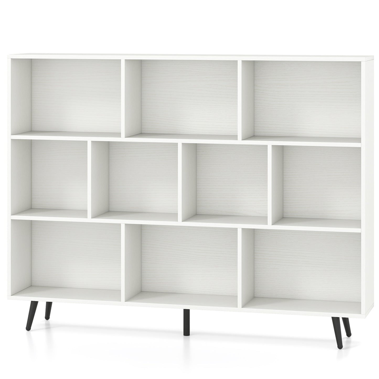 8/10-Cube Bookcase with 5 Tapered Metal Legs, Off White Bookcases at Gallery Canada