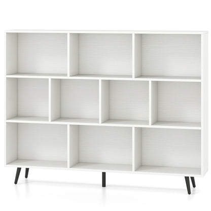 8/10-Cube Bookcase with 5 Tapered Metal Legs, Off White Bookcases at Gallery Canada