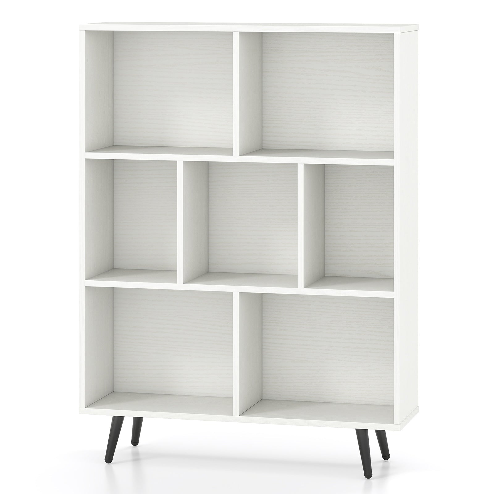 7/8/10-Cube Bookcase with 5 Tapered Metal Legs-7 Cubes Bookcases at Gallery Canada