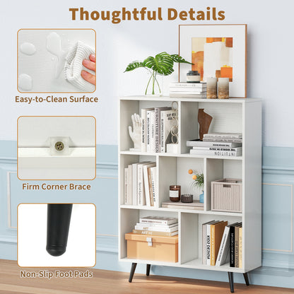 7/8/10-Cube Bookcase with 5 Tapered Metal Legs-7 Cubes Bookcases at Gallery Canada