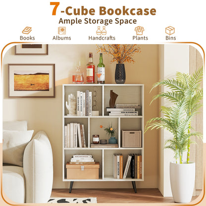 7/8/10-Cube Bookcase with 5 Tapered Metal Legs-7 Cubes Bookcases at Gallery Canada