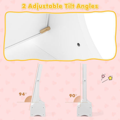 Freestanding Kids Jewelry Armoire Cabinet with Storage and 2 Tilt Angles, White Kids Vanities at Gallery Canada