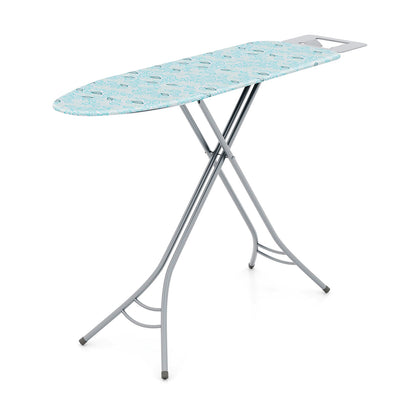 Planche à repasser pliable avec support à fer, hauteur réglable, turquoise