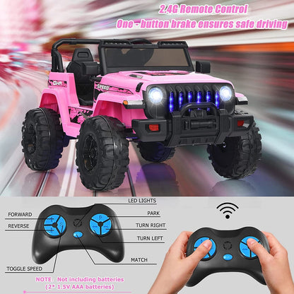 12V Kids Ride-on Jeep Car with 2.4 G Remote Control, Pink Powered Ride On Toys at Gallery Canada