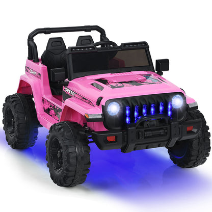 12V Kids Ride On Jeep Car, 2.4G Remote Control, Pink Powered Ride On Toys Pink at Gallery Canada