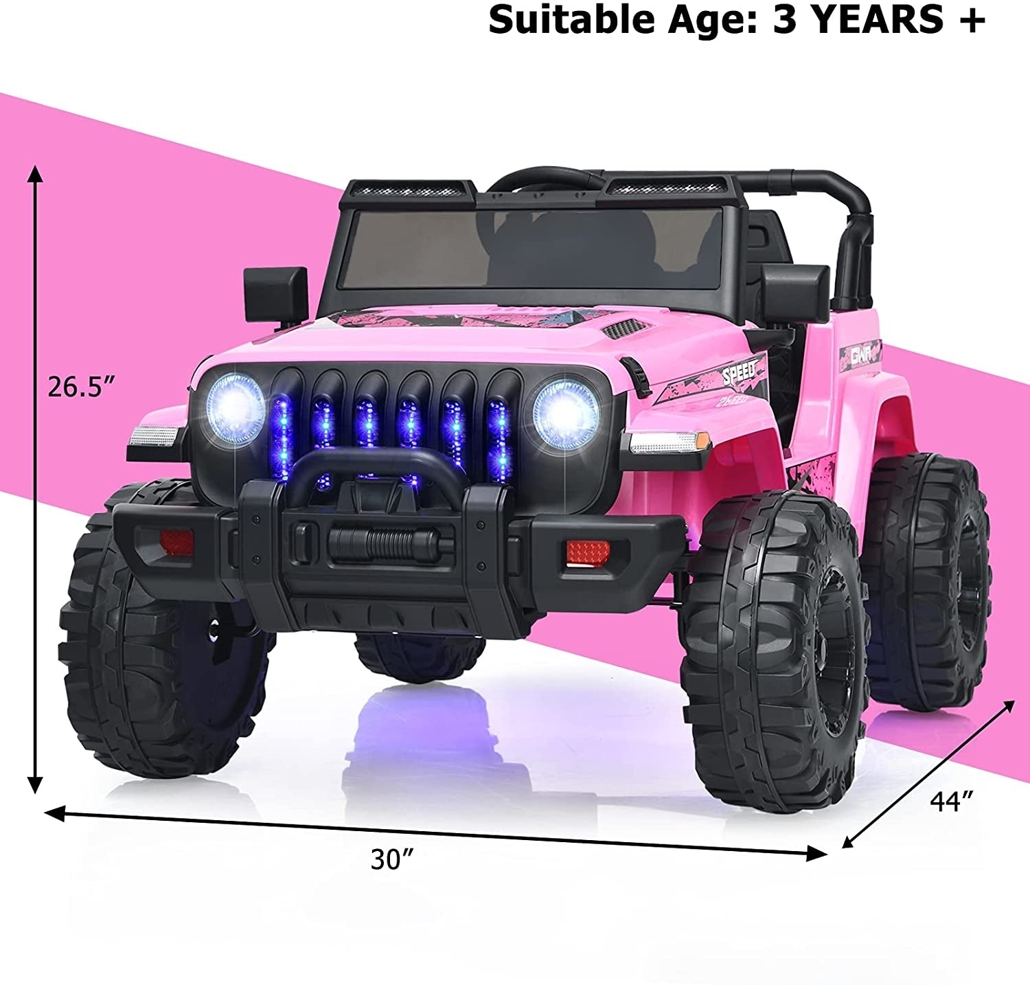 12V Kids Ride-on Jeep Car with 2.4 G Remote Control, Pink Powered Ride On Toys at Gallery Canada