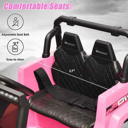 12V Kids Ride-on Jeep Car with 2.4 G Remote Control, Pink Powered Ride On Toys at Gallery Canada