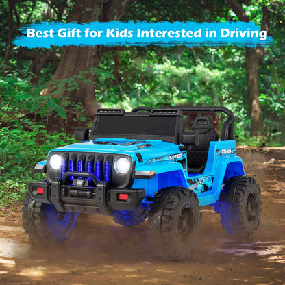 12V Kids Ride-on Jeep Car with 2.4 G Remote Control, Blue Powered Ride On Toys at Gallery Canada